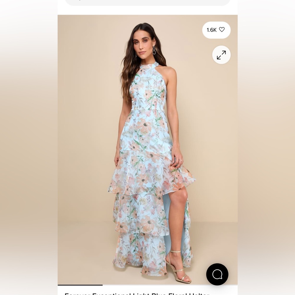 Lulu's Pastel Floral High Low Dress